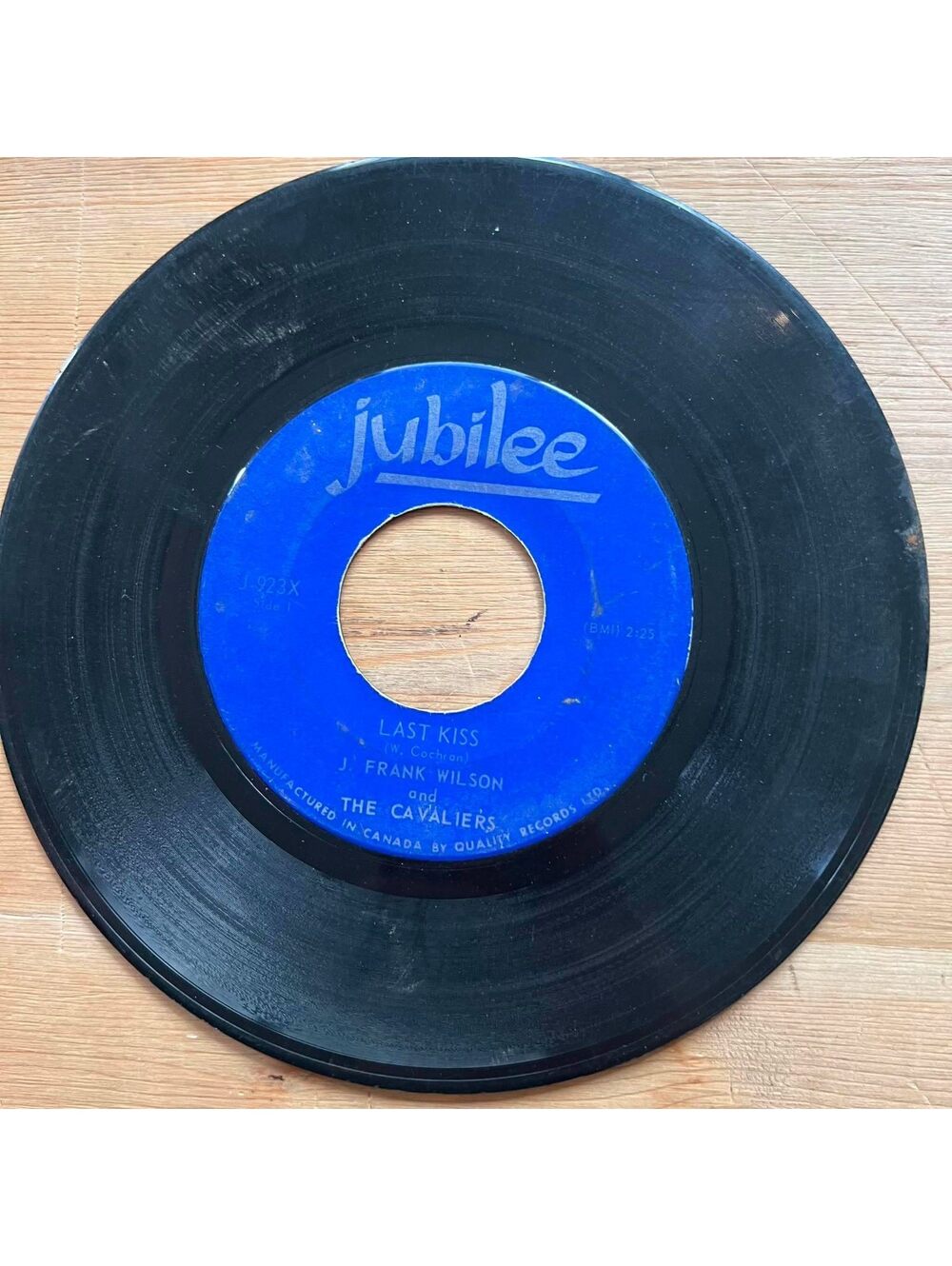 J. Frank Wilson and The Cavaliers - Last Kiss 45rpm VG+ R10